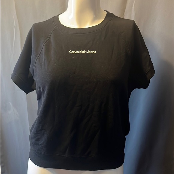 Calvin Klein Jeans Black Fitted Short Sleeve T-Shirt - Picture 1 of 4